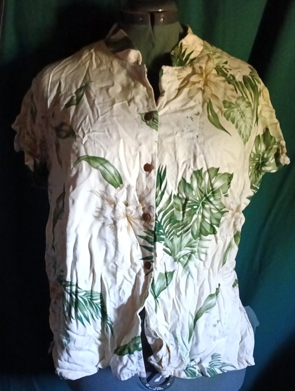 The Hawaiian Original Button-Up Shirt - Cream with Green & Red Accents